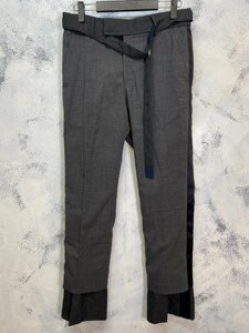 ☆Sacai サカイ☆ 20SS Suitiing Pants サイドラインレイヤードパンツ 20-02184M グレー