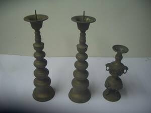 * family Buddhist altar Buddhist altar fittings * brass made large candle establish *3 piece together 