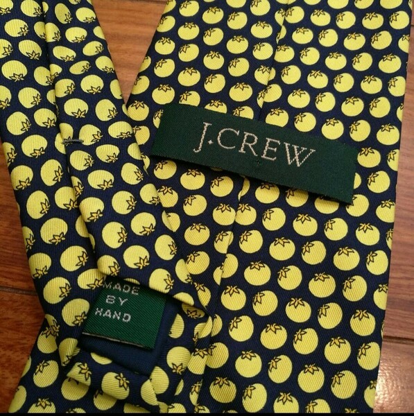 J.CREW　ジェイ・クルー　ネクタイ　シルク100%　日本製　紺　黄色