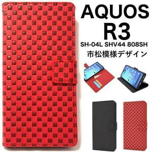 AQUOS R3 SH-04L/AQUOS R3 SHV44/AQUOS R3 808SH チェック 手帳型ケース アクオス スマホケース