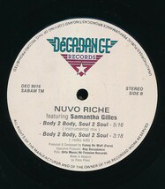 H-21　NUVO RICHE　feat：　Samantha Gilles　/　BODY 2　BODY、SOUL 2　SOUL　（BELGIUM　12inch）　ジュリテク_画像3