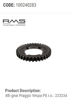 RMS 10024 0283 社外 4速 35T ベスパ PX後期
