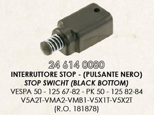 RMS 24614 0080 社外 スイッチ(ブレーキ) ベスパ V/ET3 黒