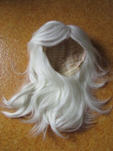  wig white strut semi long Halloween cosplay anime fancy dress katsula wig free shipping campaign middle 
