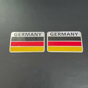 汎用　3D ドイツ 国旗 GERMANY ソフトアルミ製 エンブレム スッディカー 2set