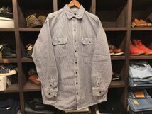 KEY HICKORY STRIPE WORK SHIRT SIZE L キー ヒッコリー ストライプ ワーク シャツ 長袖_画像1