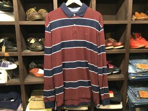 ビッグサイズ TOMMY HILFIGER BORDER POLO SHIRT SIZE XL トミーヒルフィガー ボーダー ポロ シャツ 長袖 ラグビー