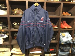 80 90'S メジャーリーグ オフィシャル インディアンス スターター ナイロン ジャケット SIZE L ヴィンテージ MLB ウィンドブレーカー