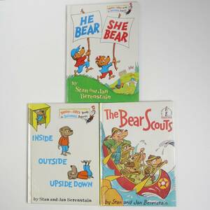 [ English ]3 pcs. set *bere stay n Bear -z*Inside Outside Upside Down*He Bear, She Bear*Stan and Jan Berenstain* foreign book picture book [26]