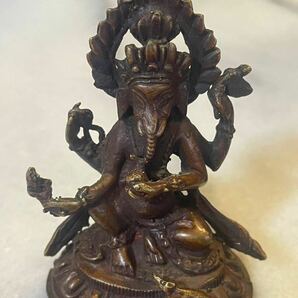 《SALE》【送料無料】ガネーシャ 置物 チベット密教 神様 ヒンドゥー教 仏教美術 像