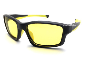 POLARIZED SPORT RUBBER TEMPLE SUNGLASS 艶消しBLACK × 偏光YELLOW/スポーツラバーテンプルサングラスドライブ釣りマラソンジョギングuv