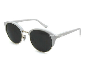 BOSTON SIRMONT BROW SUNGLASS WHITE × SMOKE/ボストンサーモントブロウサングラス白ホワイトフレームレトロクラシック流行uv紫外線カット