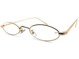 METAL NARROW OVAL SUNGLASS GOLD × CLEAR/メタルナローオーバルサングラスゴールド金クリアレンズ伊達眼鏡メガネめがね細長横長シェイプ