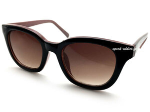 WELLINGTON SUNGLASS for JAPANESE BROWN・PINK × BROWN HALF/ウェリントンサングラスコーラルダスティピンクブラウンツートンバイカラー