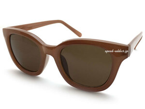 WELLINGTON SUNGLASS for JAPANESE ベージュ × BROWN/ウェリントンサングラススモークフレーム流行トレンドカラーuvカット伊達眼鏡