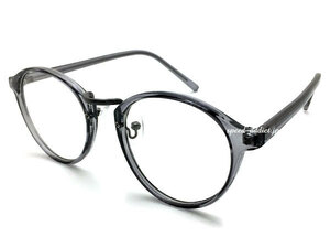 50's STYLE CLASSIC CLEAR BOSTON SUNGLASS CLEAR SMOKE・GUNMETAL × CLEAR/クラシッククリアボストンサングラススモークグレー伊達メガネ