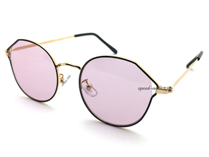 GAP METAL FRAME SUNGLASS GOLD・BLACK × PINK/メタルフレームサングラスカラーレンズユニセックス夏海プールリゾート旅行フェスuvカット