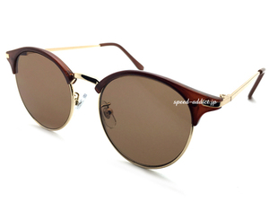 CLASSIC BOSTON SIRMONT BROW SUNGLASS BROWN・GOLD × LIGHT BROWN/クラシックボストンサーモントブロウサングラスuvカットクラシカル