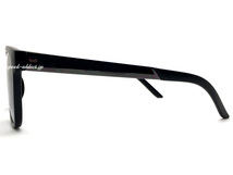 METAL COMBI SQUARE SUNGLASS 艶消しBLACK・GUNMETAL × SMOKE HALF/メタルコンビスクエアサングラスクラシカルブラウンレンズレトロ紫外線_画像4