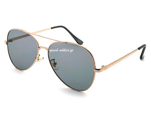 W BRIDGE TEARDROP SUNGLASS GOLD × LIGHT SMOKE/Wブリッジティアドロップサングラス金ライトスモークカラーレンズブリッジバーパイロット