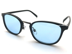 CLASSIC METAL BRIDGE BOSTON SUNGLASS BLACK × LIGHT BLUE/クラシックメタルブリッジボストンサングラス黒ぶちメガネメタコン日焼け対策