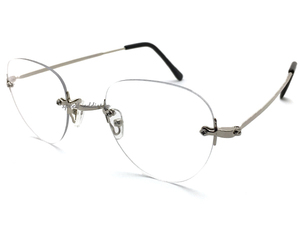 TWO POINT RIMLESS BOSTON SUNGLASS SILVER × CLEAR/ツーポイントリムレスボストンサングラスシルバー縁なしツーポイントボスリントン定番