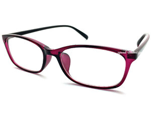 SQUARE NARROW WELLINGTON SUNGLASS PURPLE・DARK PURPLE × CLEAR/ダークパープルクリアレンズ伊達眼鏡ユニセックスアイウェアシェイプ