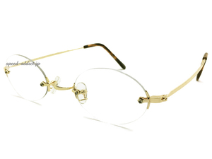 TWO POINT RIMLESS OVAL SUNGLASS GOLD × CLEAR/ツーポイントリムレスオーバルサングラス伊達眼鏡縁なしトレンド楕円型スタイリッシュ