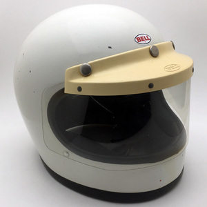 送料無料 240バイザー 純正シールド付 BELL STAR 120 WHITE 61cm/ベルスター120白ビンテージヘルメット族ヘルレーサーフルフェイス70s80s