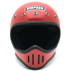 送料無料 SIMPSON M50 RED 58cm/シンプソン赤レッドビンテージヘルメットオフロードフルフェイスモトクロストラッカーvmxオフ車旧車m5270s