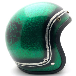 送料無料 SAFETECH FLOWER GREEN 58cm/花グリーンビンテージヘルメットチョッパーハーレーサイドバルブナックルパンショベルエボツインカ