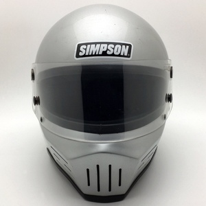 送料無料 純正シールド付 SIMPSON M32 SILVER 57cm/シンプソン銀シルバービンテージヘルメットsuper bandit9スーパーバンディット13m30m61