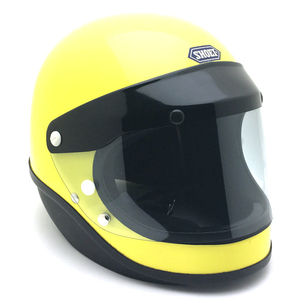 送料無料 Dead Stock 新品 箱 純正シールド付 SHOEI S-20 YELLOW 58cm/ショウエイs20黄イエロービンテージヘルメットオンロード族ヘル70s