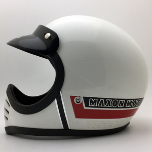 送料無料 純正バイザー付 MAXON MOTO WHITE 57cm/マクソン白ビンテージヘルメットgriffinモトクロスvmxトラッカーbmxbellベルmoto3star70s