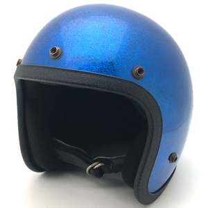 送料無料 NORCON BLUE METALFLAKE 56cm/青ブルービンテージヘルメットラメスモールジェットヘルメットハーレーチョッパースモールブコ70s