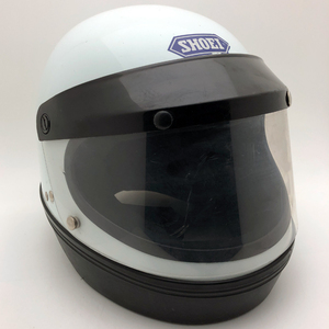 送料無料 純正シールド付 SHOEI S-27 WHITE 58cm/ショウエイs20白ビンテージヘルメットオンロードフルフェイスヘルメット族ヘル70s