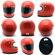 送料無料 BHVシールド付 BELL STAR ORANGE 63cm/ビンテージヘルメットベルスターオレンジオンロードフルフェイスヘルメット旧車カフェヘル_画像2