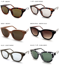 WELLINGTON SUNGLASS for JAPANESE べっ甲 × BROWN/ウェリントンサングラスデミべっ甲柄バイクブラウンレンズ日本人向けアジアンフィット_画像3