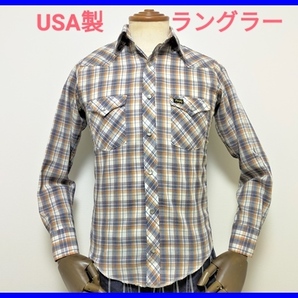 即決! 良品! USA製 Wrangler ラングラー 長袖ウエスタンシャツ メンズXS-S相当