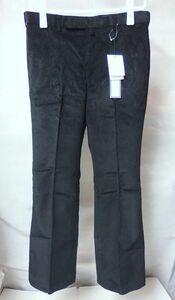 21SS JOHN LAWRENCE SULLIVAN ジョンローレンスサリバン 別注 CORDUROY FLARED PANTS コーデュロイ フレア パンツ 46黒 brisbane moss 生地