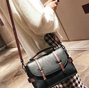  lady's PU leather shoulder bag / 2way bag in stock bag black 