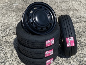 オシャレ鉄ちん 14インチ4.5J+45 TOYO SD-K7 155/65R14 75S ブラックCAP ムーブキャンバス/スペーシア/N-ONE/ウエイク/軽自動車