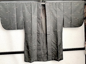 M667) 　茶羽織 絹　昭和レトロうわっぱり　身丈88cm　袖丈38cm　裄62cm　