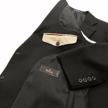秋冬 新品 REDA レダ Super110s シルキーエフェクト for ス・ミズーラ 黒ブラック 織柄シャドー縞 メンズ スーツ やや細め型 AB6_画像5