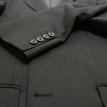 秋冬 新品 REDA レダ Super110s シルキーエフェクト for ス・ミズーラ 黒ブラック 織柄シャドー縞 メンズ スーツ やや細め型 AB6_画像6