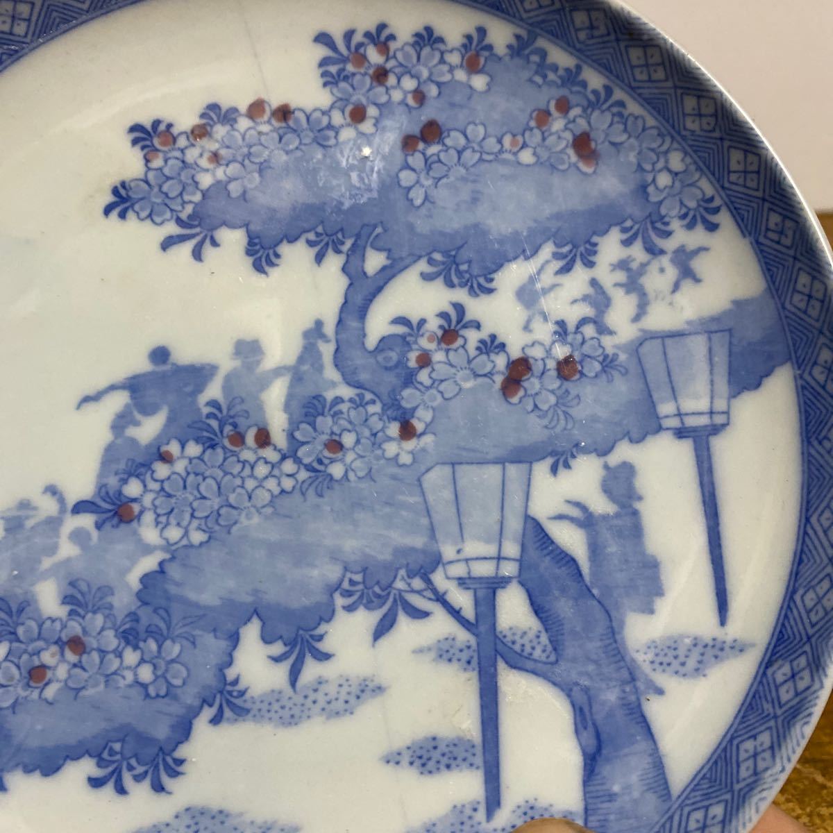 中国美術品古玩景徳鎮製在銘細工希少美品染付大皿染付古美術 希少品
