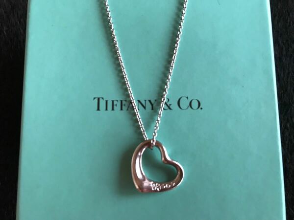 TIFFANY&Co. ティファニー オープンハート　プラチナ　ダイヤモンド　ネックレス