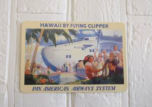 ★ハワイ直輸入★ポストカード／ハガキ／お礼状／PAN AMERICAN AIRWAYS SYSTEM／ハワイイラスト／HAWAII＜9 Hawaii by Flying Clipper＞