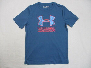 * price cut * under - armor -UNDER ARMOUR short sleeves T-shirt blue for children YXL160 size man HEATGEAR STYLE