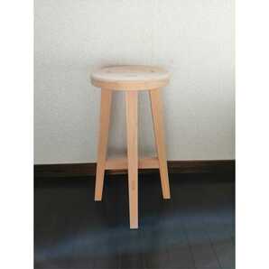 【ほぞ組】 木製スツール 高さ50cm 丸椅子 stool の画像2